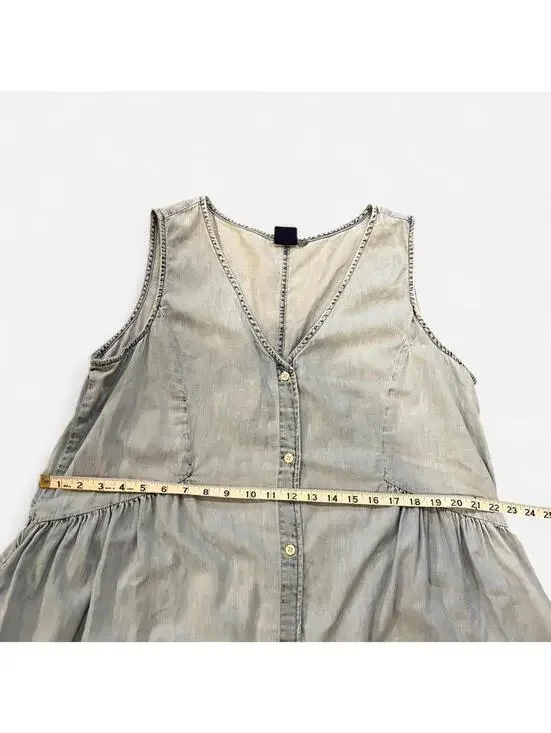 Vintage Y2K GAP Chambray Babydoll Dress - Picture 6 of 8